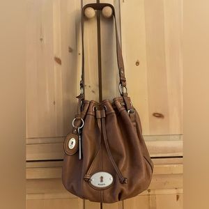 Fossil light brown color shoulder bag